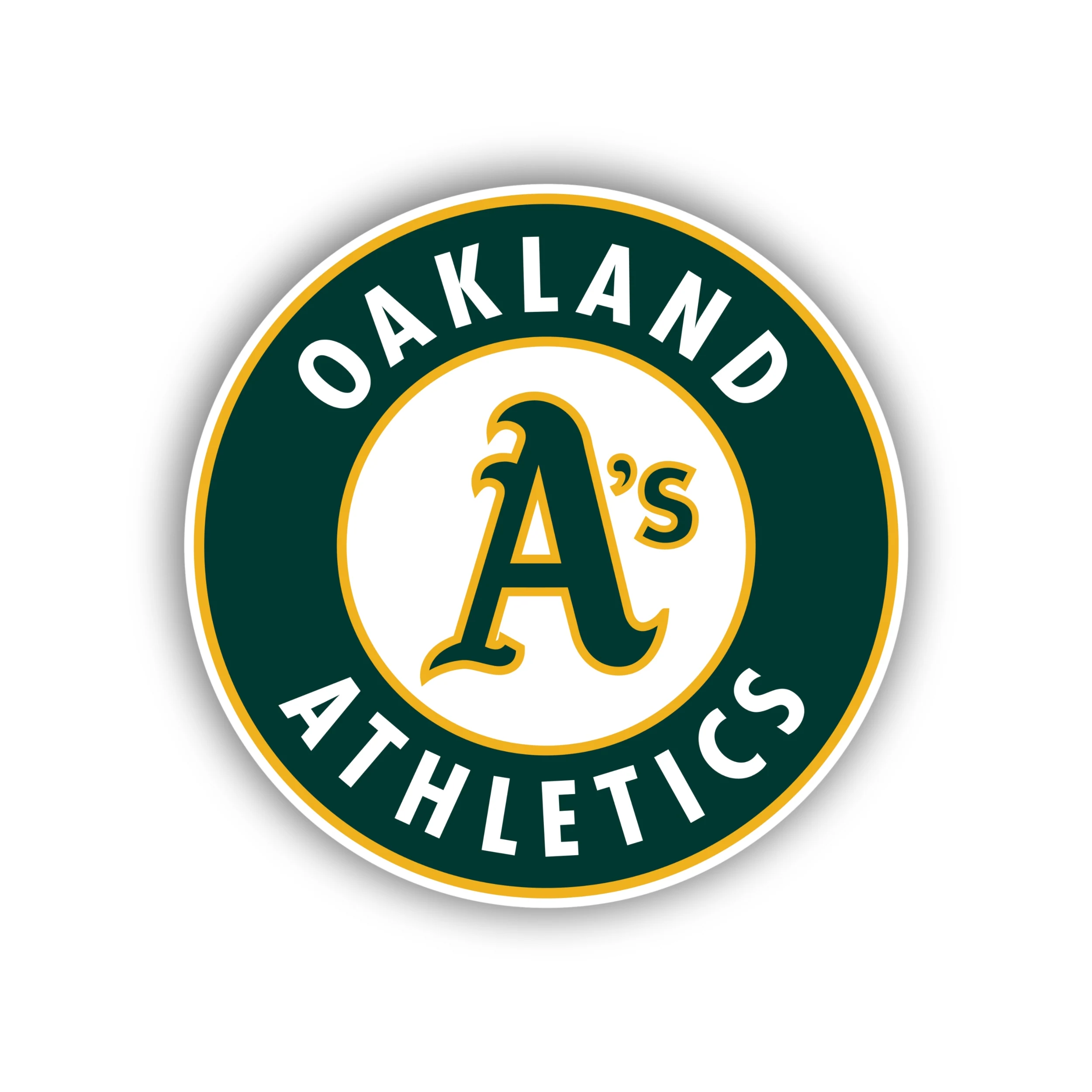 Oakland Athletics - Green Circle with Name - Iron On DTF Transfer - Custom Size