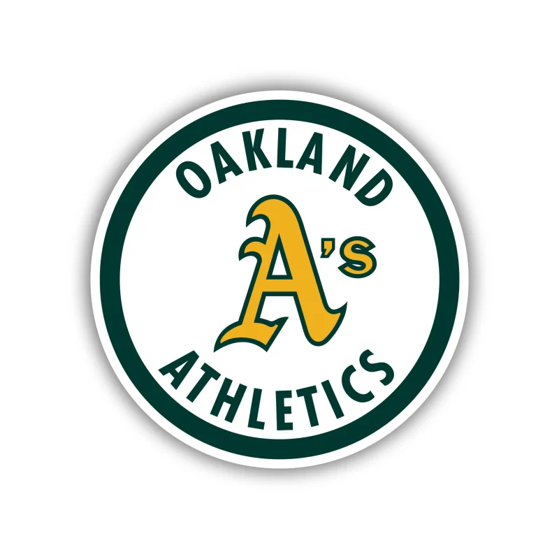 Oakland Athletics - White Circle with Name - Temporary Tattoo