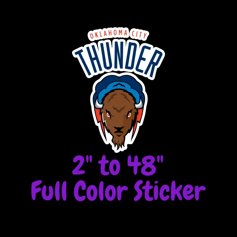 Oklahoma City Thunder Full Color Vinyl Sticker - Custom Size