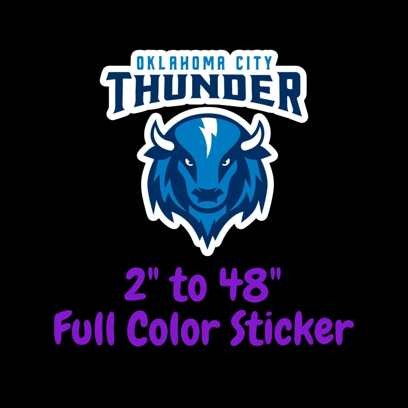 Oklahoma City Thunder Full Color Vinyl Sticker - Custom Size