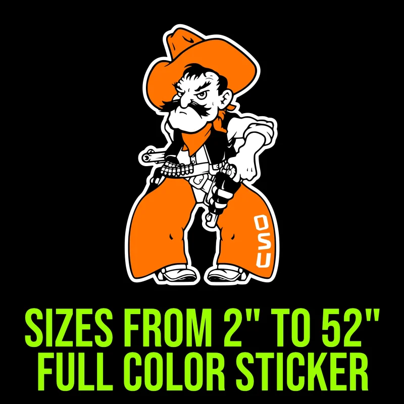 Oklahoma State University Cowboys Full Color Vinyl Decal - Custom Size