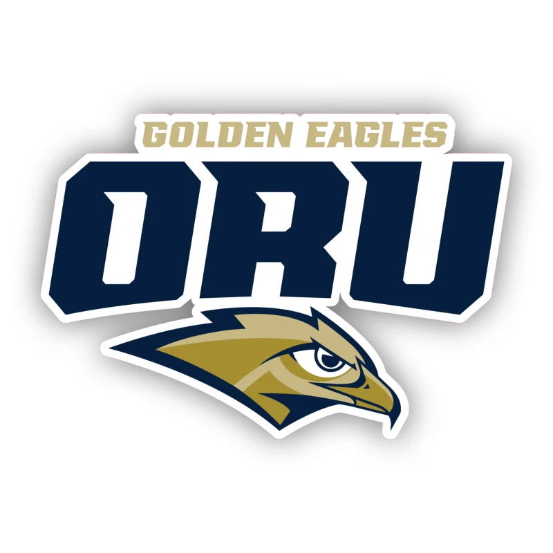 Oral Roberts Golden Eagles - Full Color Vinyl Decal - Custom Size