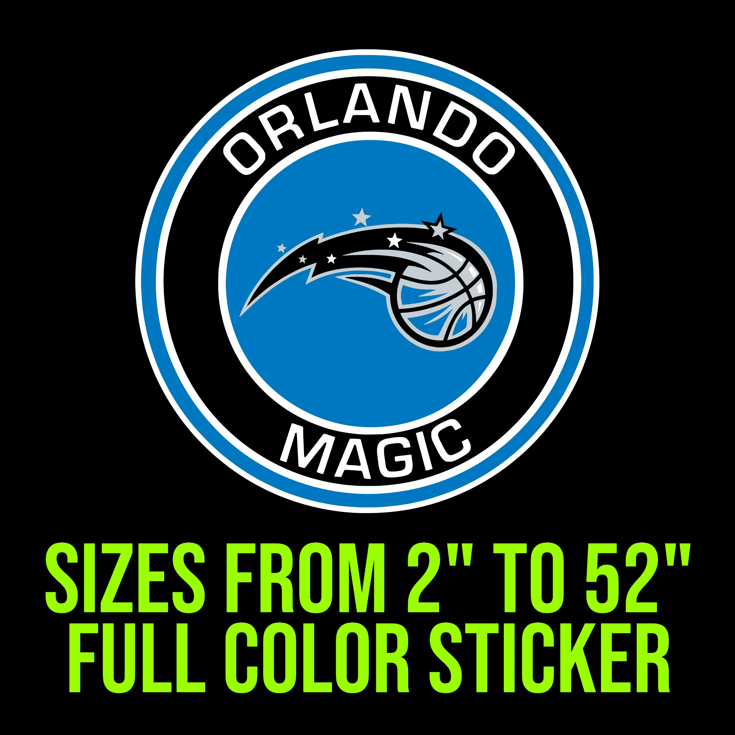 Orlando Magic Full Color Vinyl Sticker - Custom Size