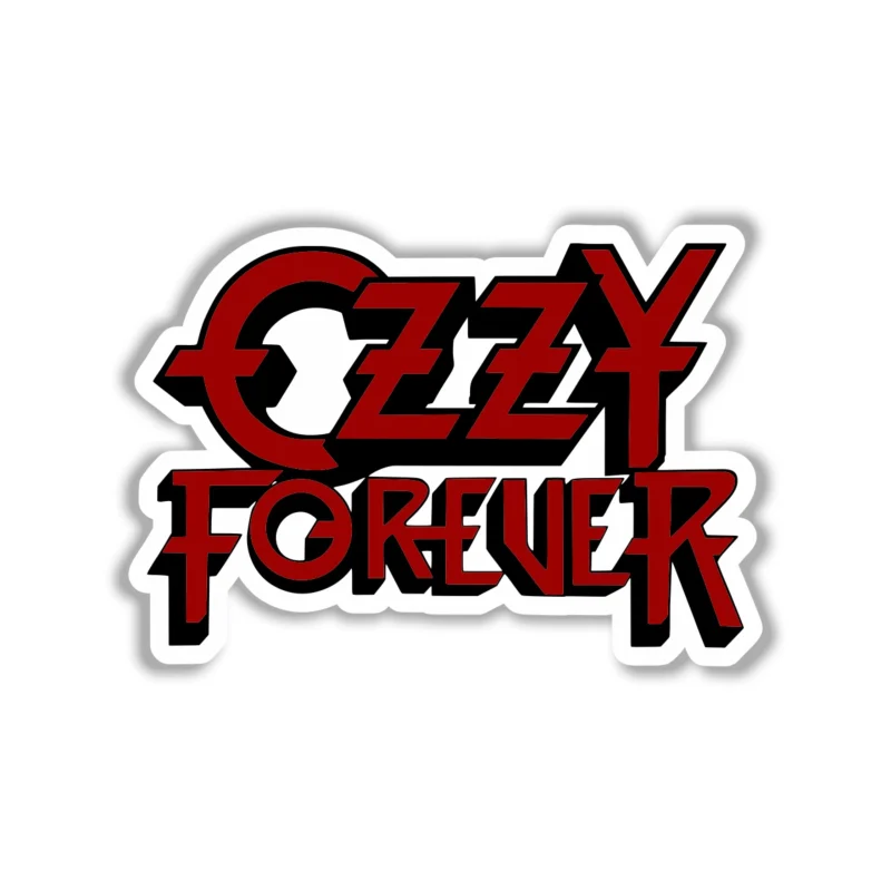 Ozzy Osbourne - Ozzy Forever Red & Black - Full Color Vinyl Sticker - Custom Size
