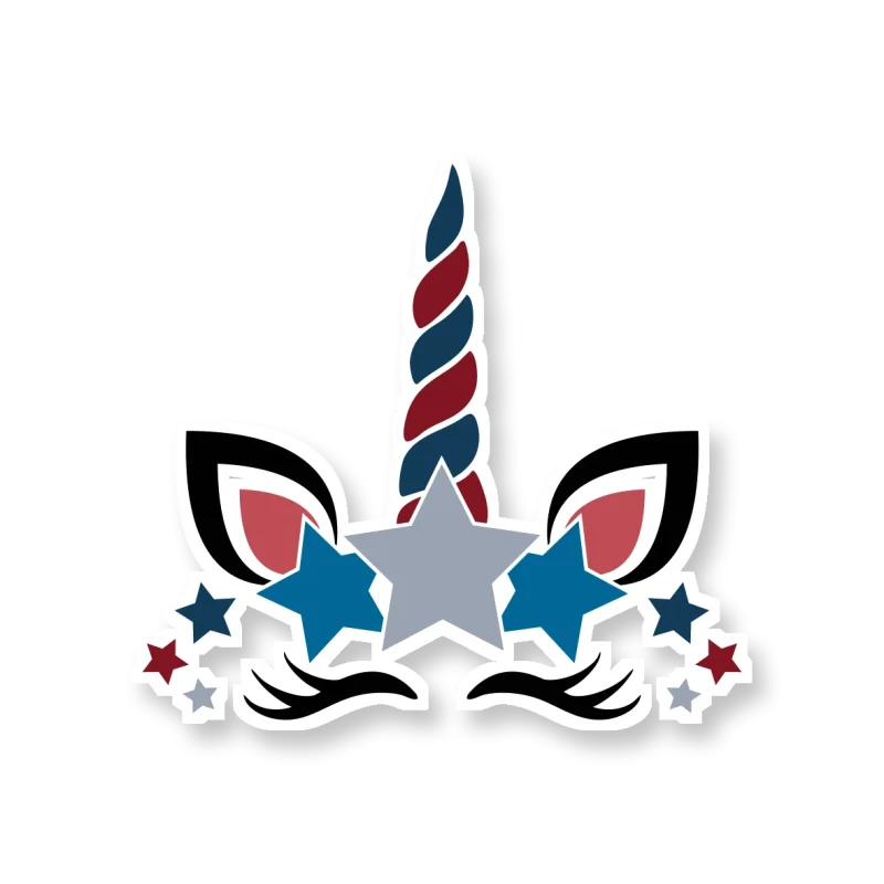 Patriotic Unicorn - Temporary Tattoo