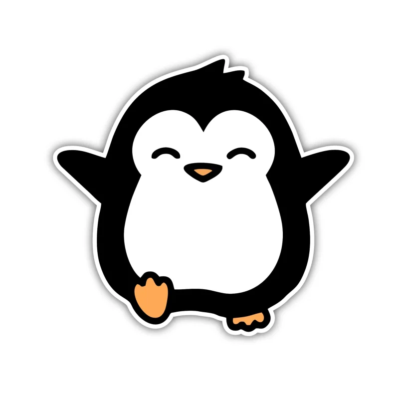 Penguin - Full Color Vinyl Sticker - Custom Size