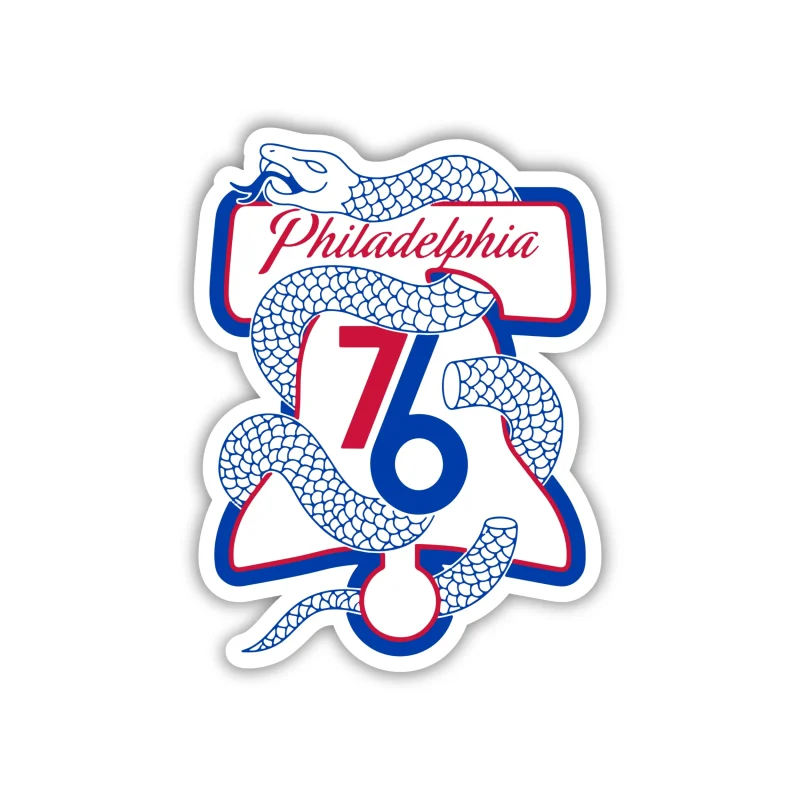 Philadelphia 76ers - Bell With Snake - Iron On DTF Transfer - Custom Size