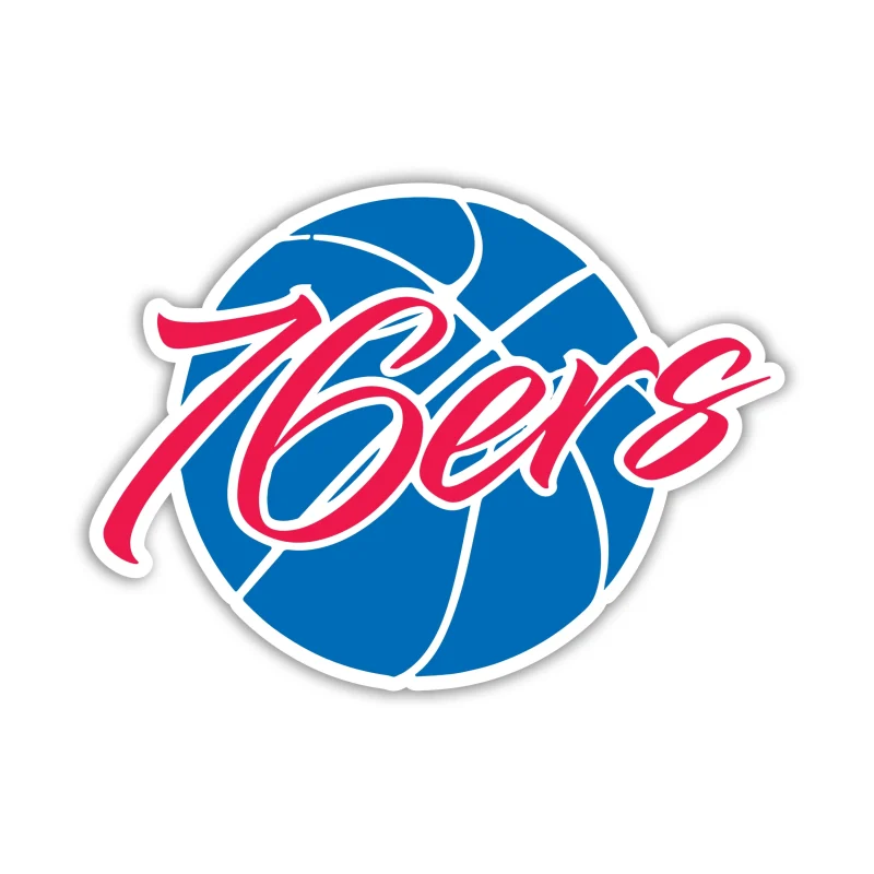 Philadelphia 76ers - Blue Basketball with 76ers - Iron On DTF Transfer - Custom Size