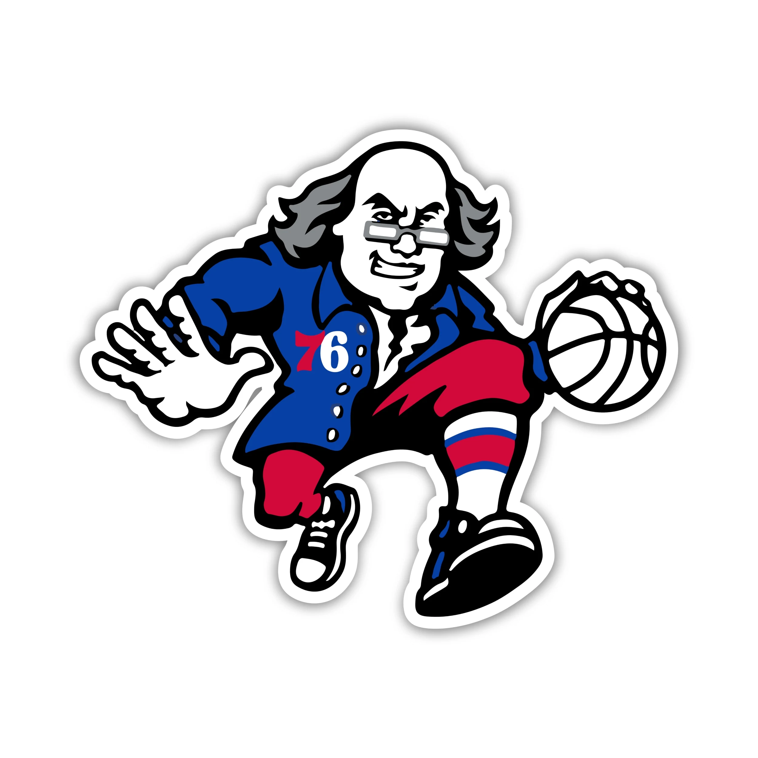 Philadelphia 76ers - Guy With Basketball - Iron On DTF Transfer - Custom Size