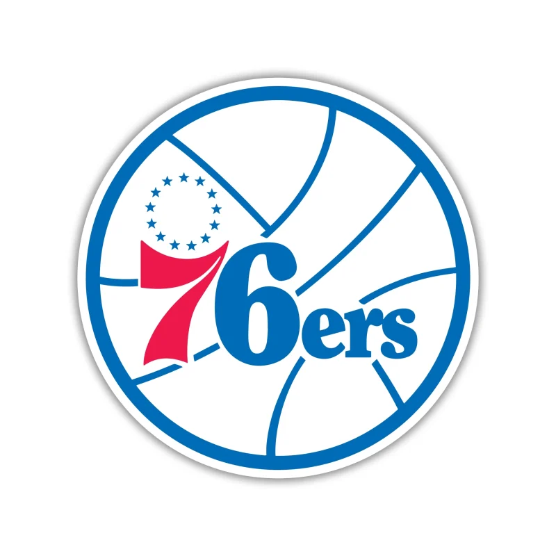 Philadelphia 76ers - White Basketball With 76ers - Temporary Tattoo