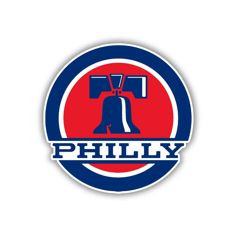 Philadelphia Phillies - Circle with Bell - Iron On DTF Transfer - Custom Size