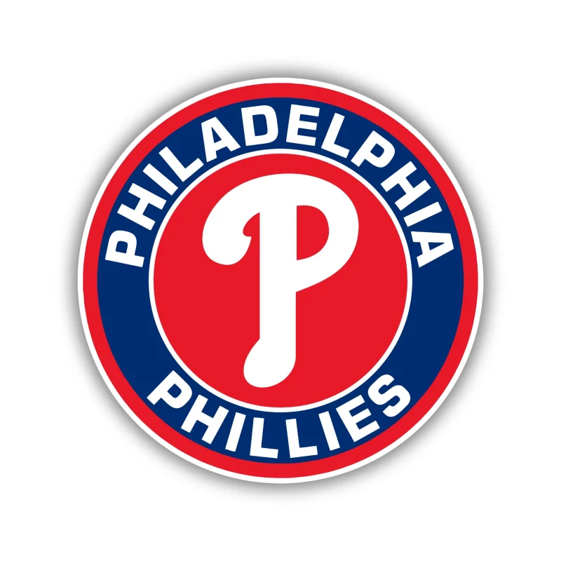 Philadelphia Phillies - Red and Blue Circle with Name - Iron On DTF Transfer - Custom Size