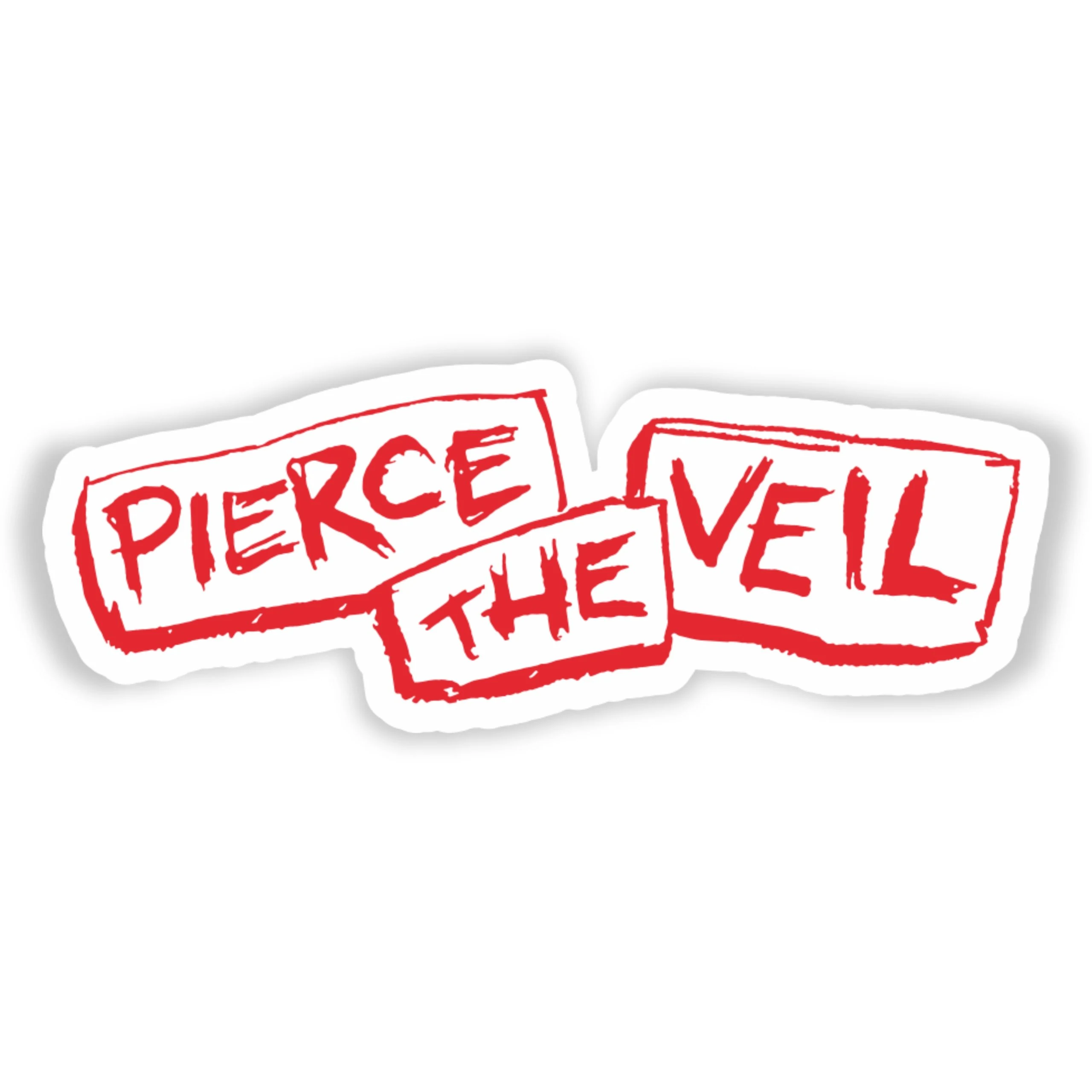 Pierce The Veil - Name in Red - Full Color Vinyl Sticker - Custom Size
