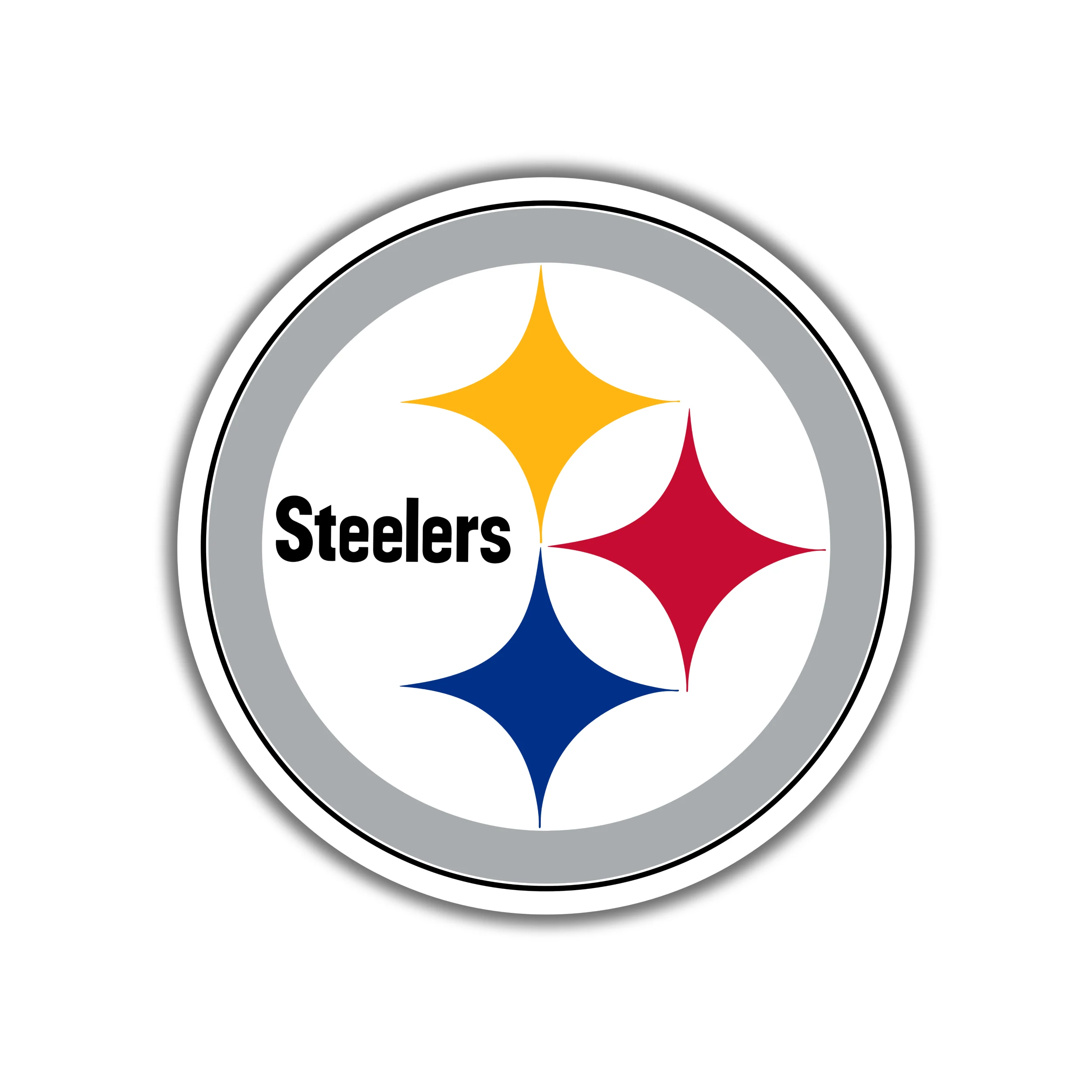 Pittsburgh Steelers - Gray Circle - Iron On DTF Transfer - Custom Size