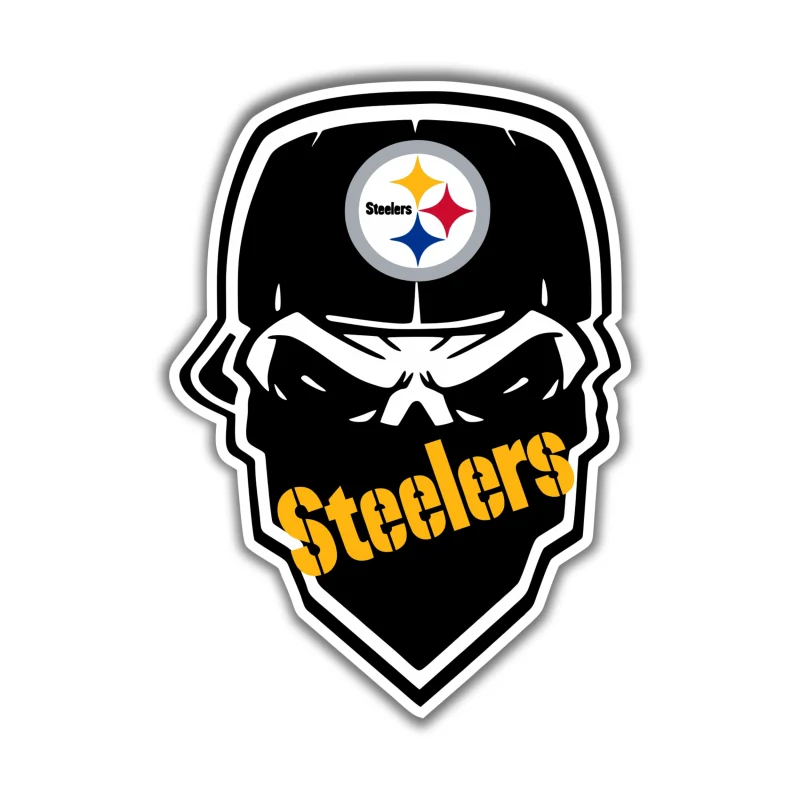 Pittsburgh Steelers - Skull with Cap - Iron On DTF Transfer - Custom Size