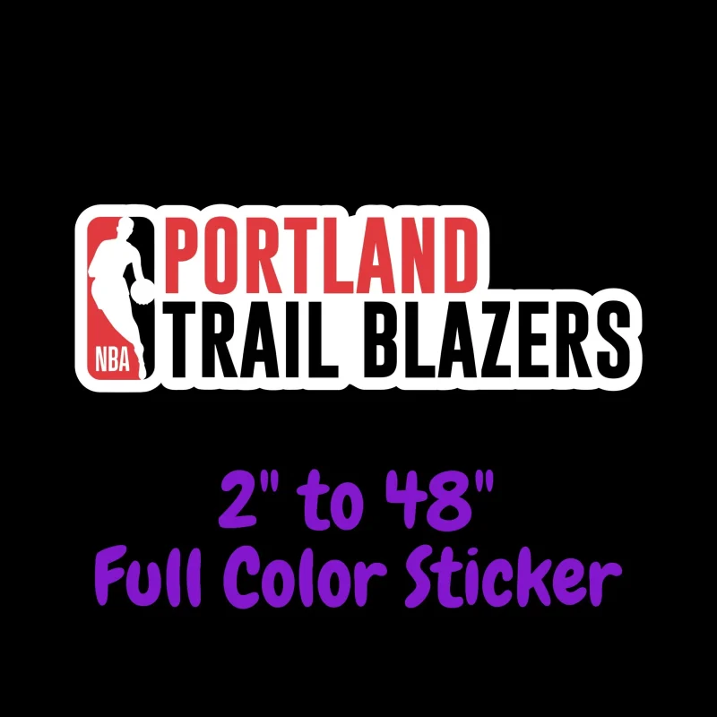 Portland Trail Blazers Full Color Vinyl Sticker - Custom Size