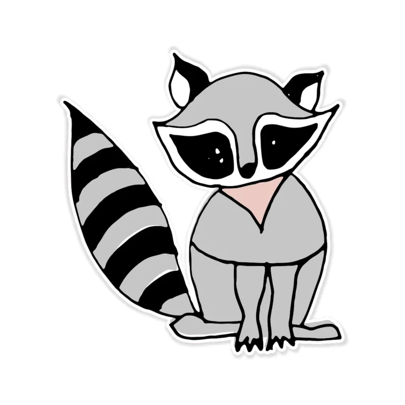 Racoon Full Color Vinyl Decal - Custom Size