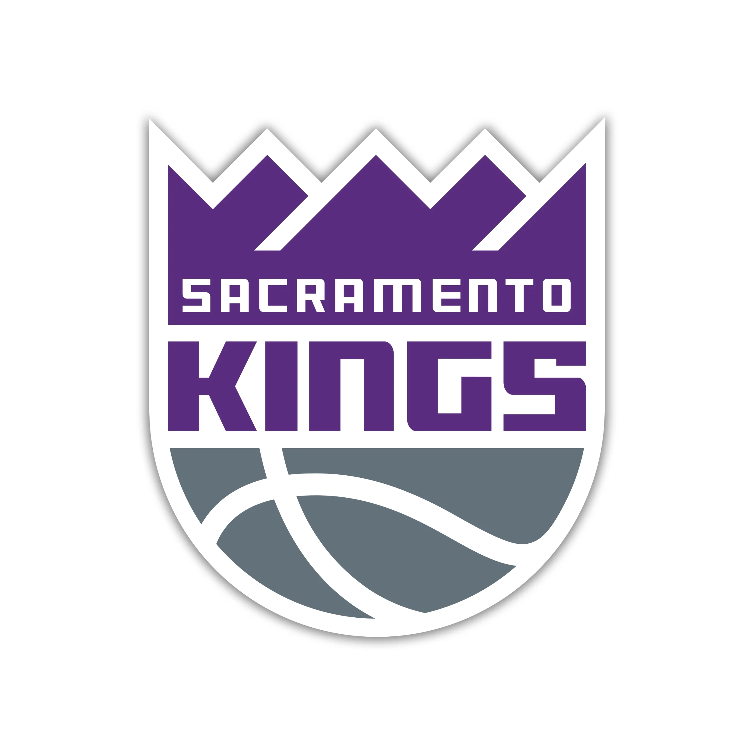 Sacramento Kings - Basketball With Name And Crown - Iron On DTF Transfer - Custom Size
