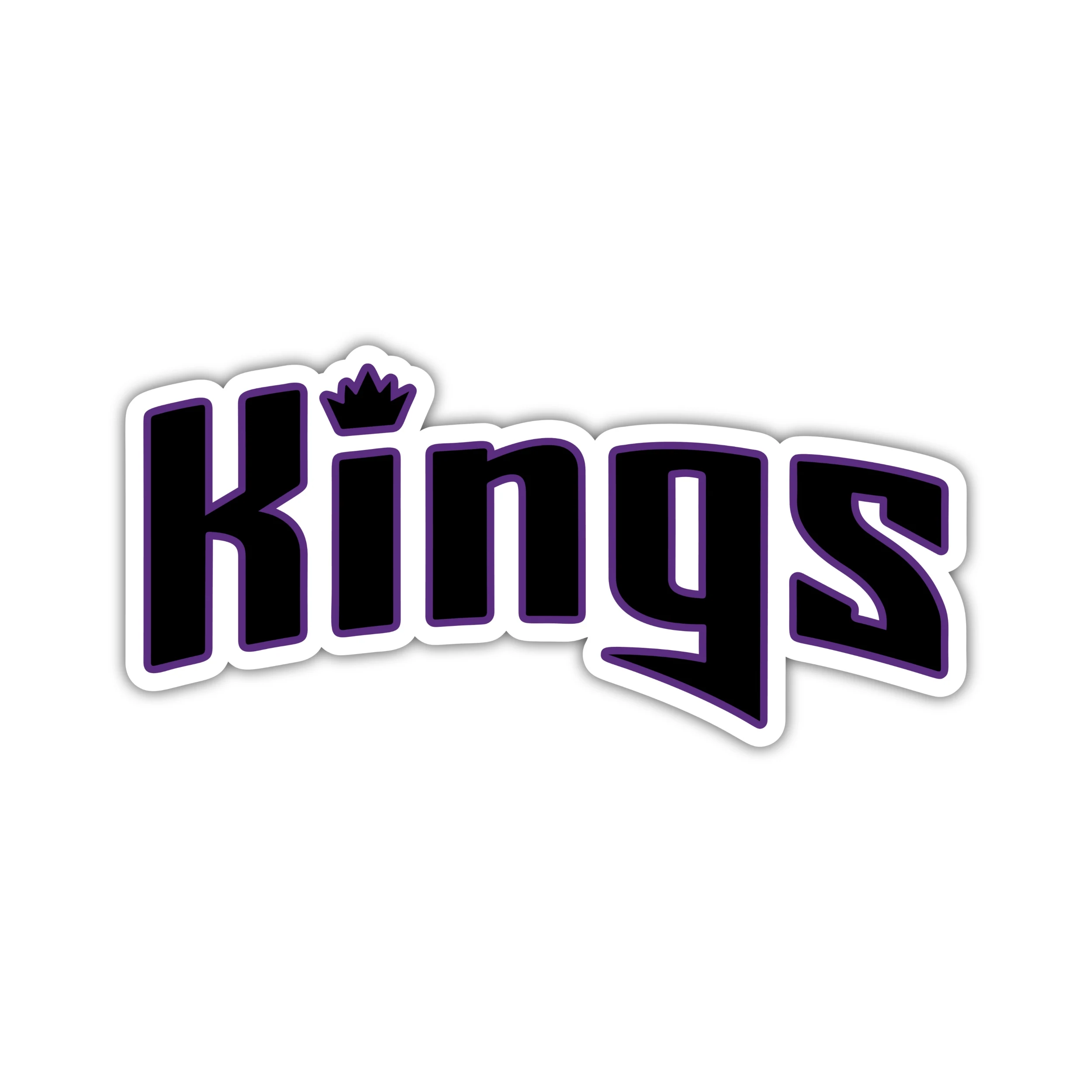 Sacramento Kings - Black Kings With Crown - Iron On DTF Transfer - Custom Size