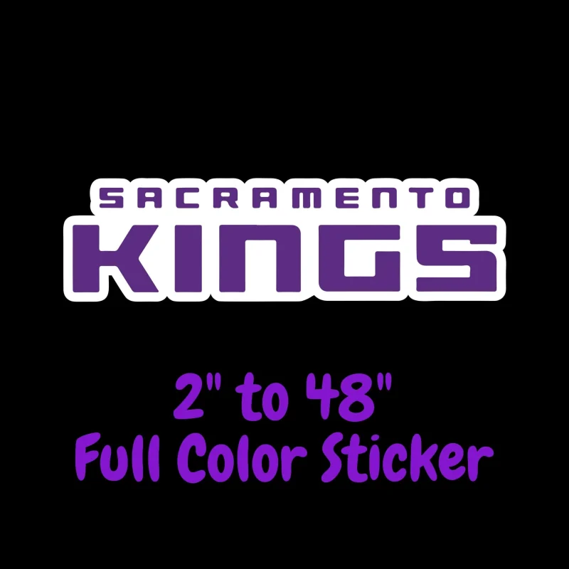 Sacramento Kings Full Color Vinyl Sticker - Custom Size