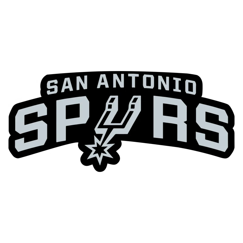 San Antonio Spurs - Gray Name With Black Background - Temporary Tattoo
