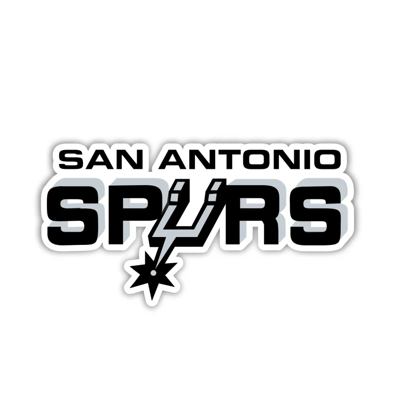 San Antonio Spurs - Name With Gray And Black Letters - Iron On DTF Transfer - Custom Size