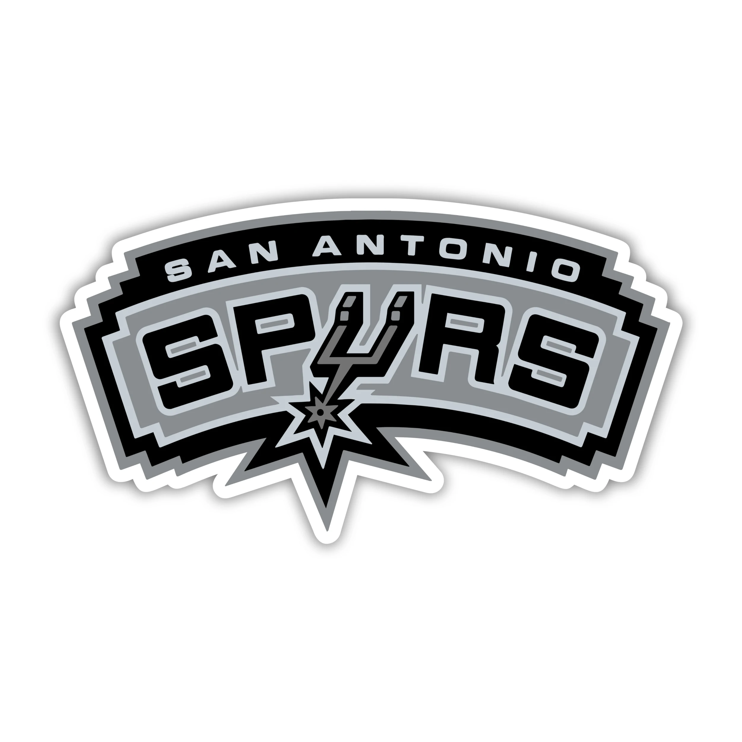 San Antonio Spurs - Name With Gray Background - Iron On DTF Transfer - Custom Size
