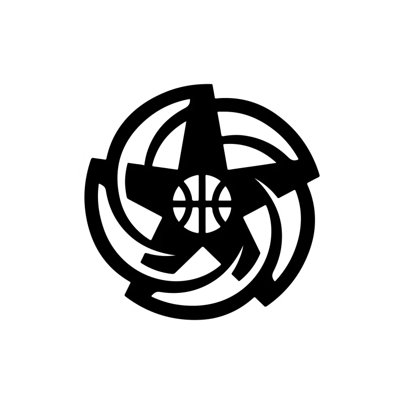 San Antonio Spurs - Star With Basketball - Temporary Tattoo