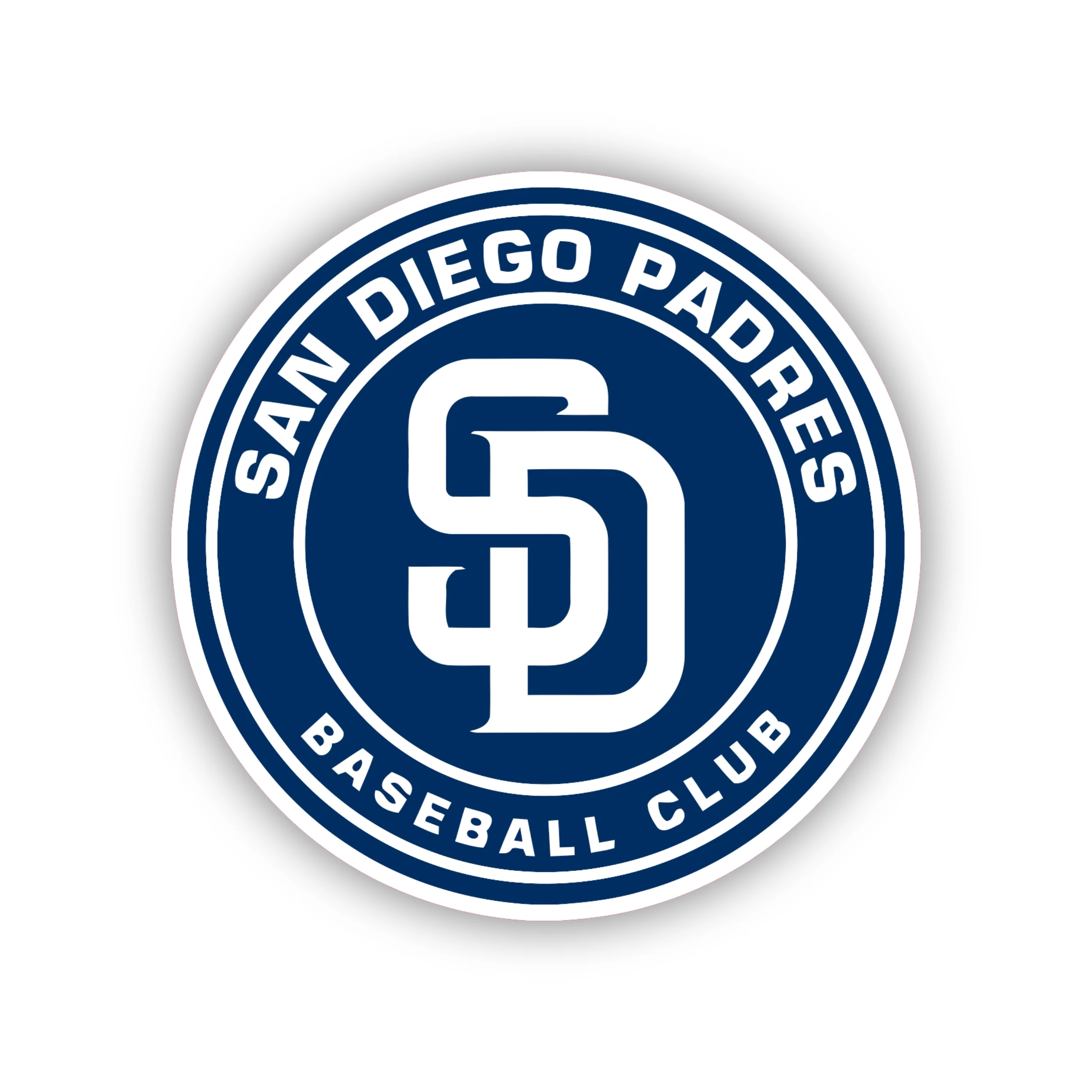 San Diego Padres - Blue Circle with White Name - Iron On DTF Transfer - Custom Size