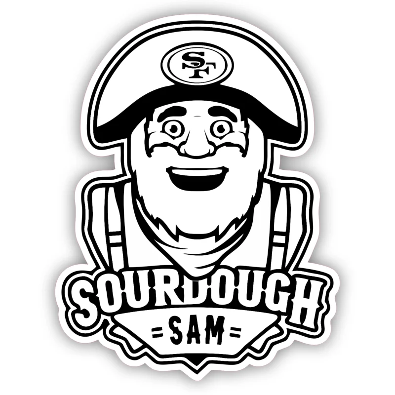 San Francisco 49ers - Black Sourdough Sam - Full Color Vinyl Sticker - Custom Size