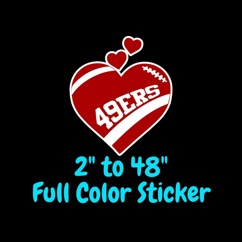 San Francisco 49ers Full Color Vinyl Sticker - Custom Size