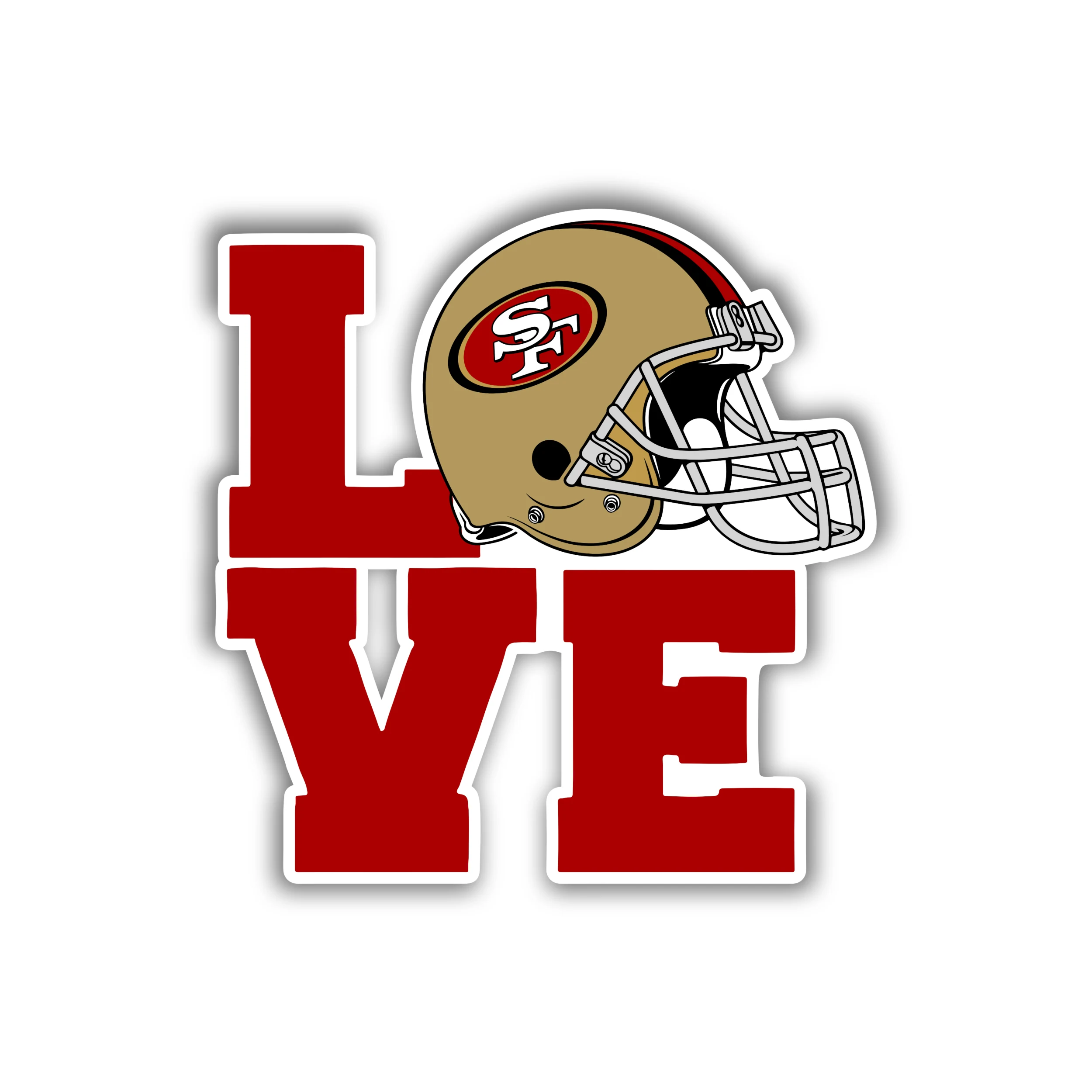 San Francisco 49ers - Love - Iron On DTF Transfer - Custom Size
