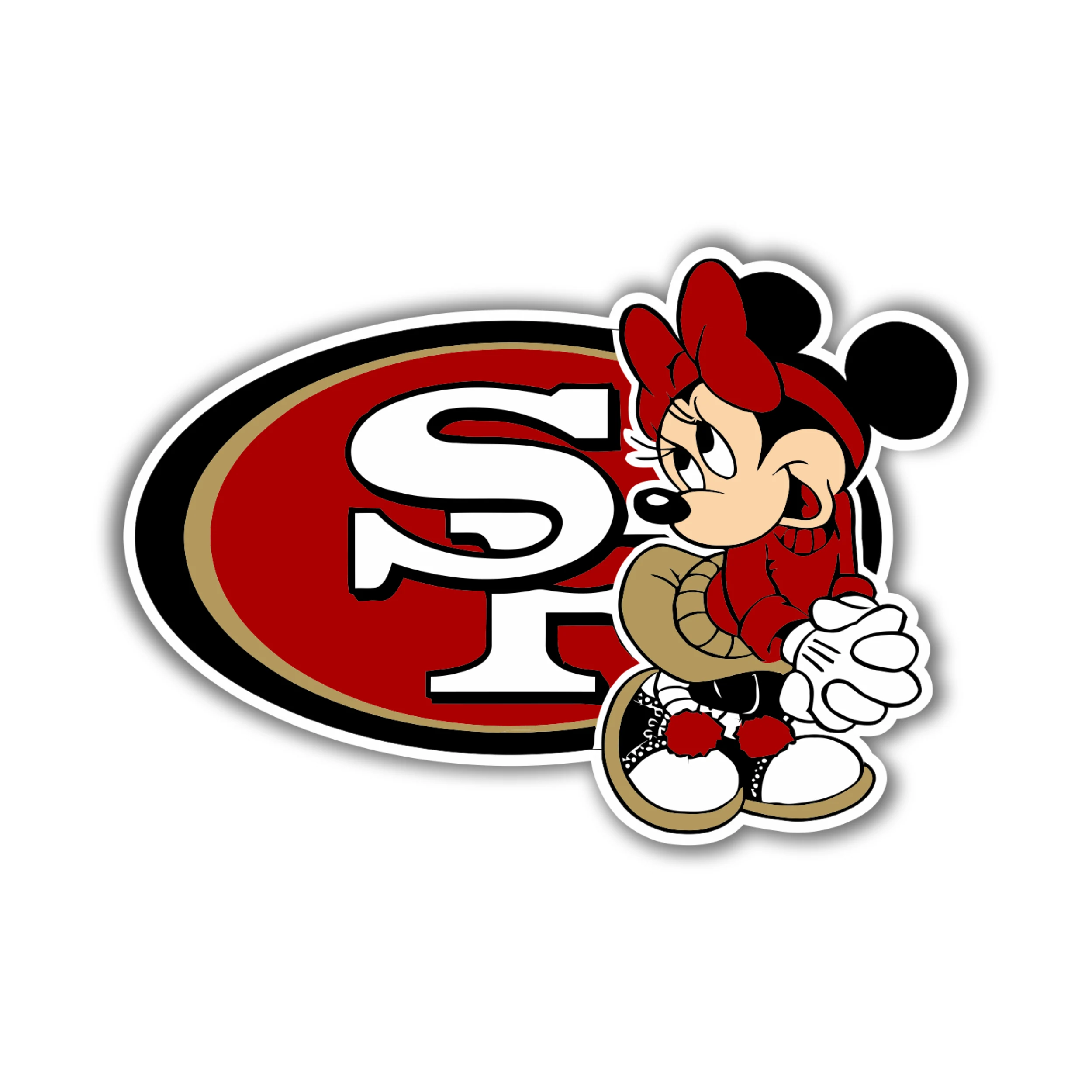 San Francisco 49ers - Minnie Mouse - Iron On DTF Transfer - Custom Size