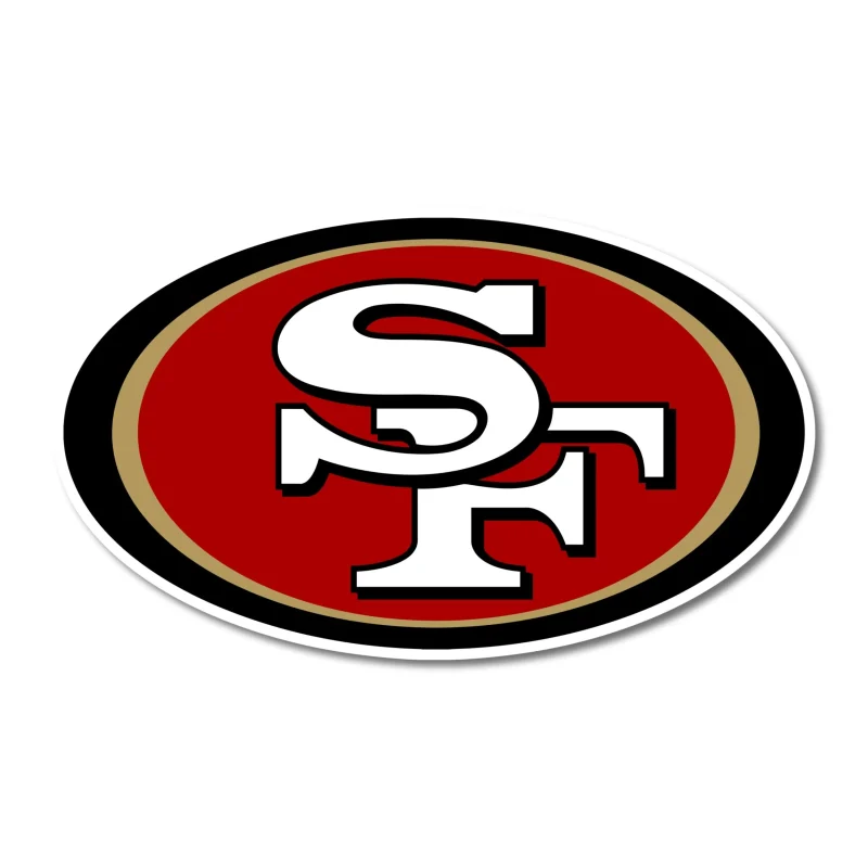 San Francisco 49ers - Oval - Full Color Vinyl Sticker - Custom Size