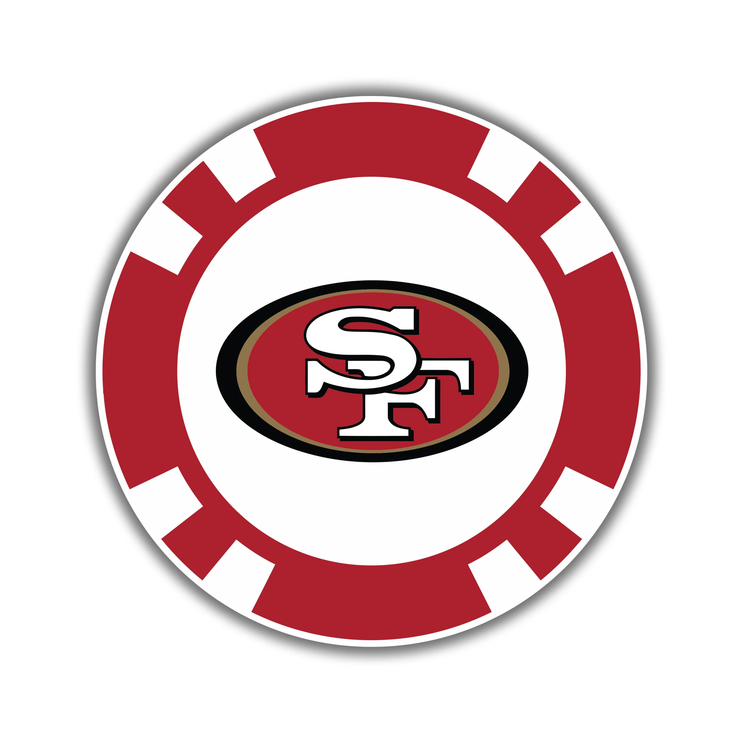 San Francisco 49ers - Poker Chip - Iron On DTF Transfer - Custom Size