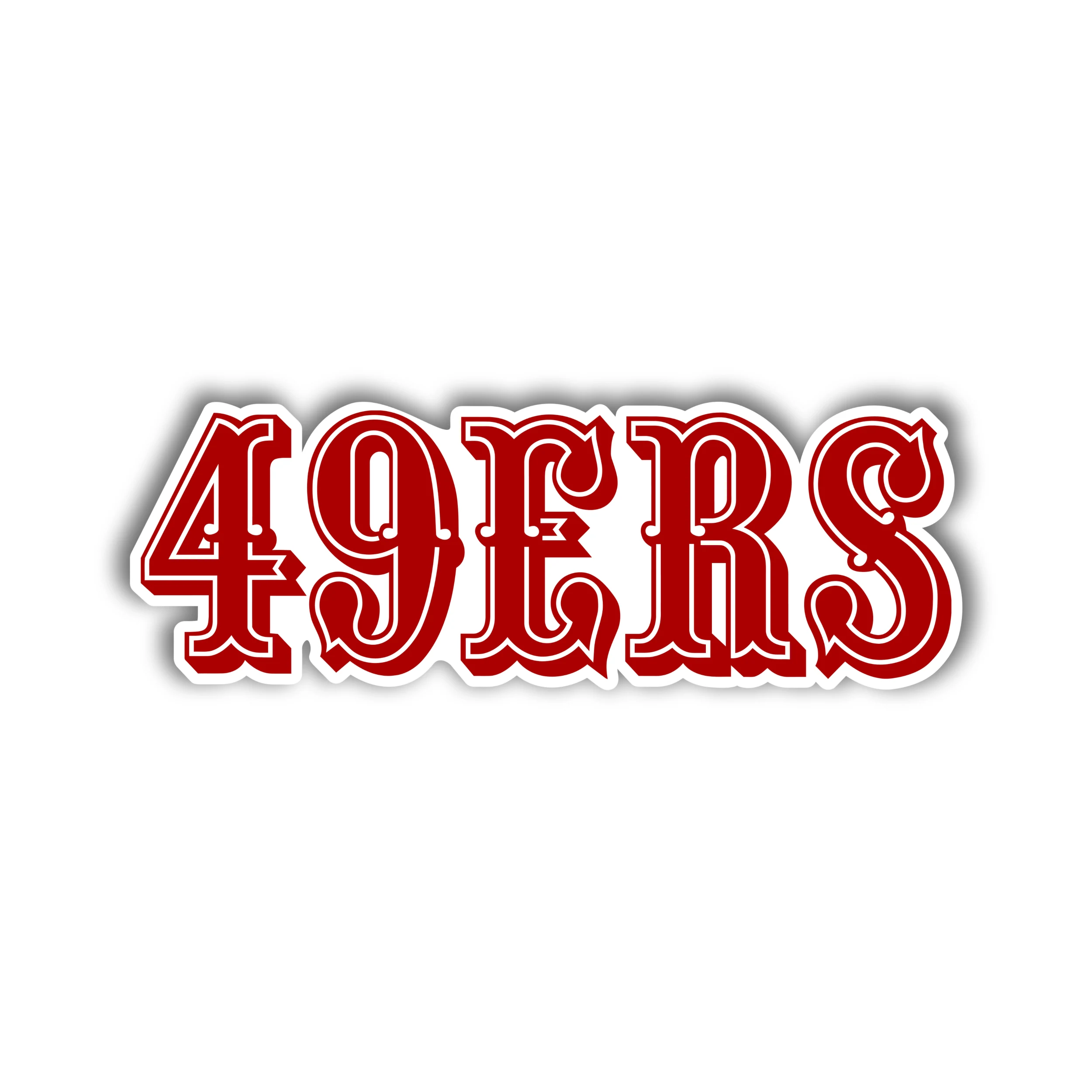 San Francisco 49ers - Red Lettering - Iron On DTF Transfer - Custom Size