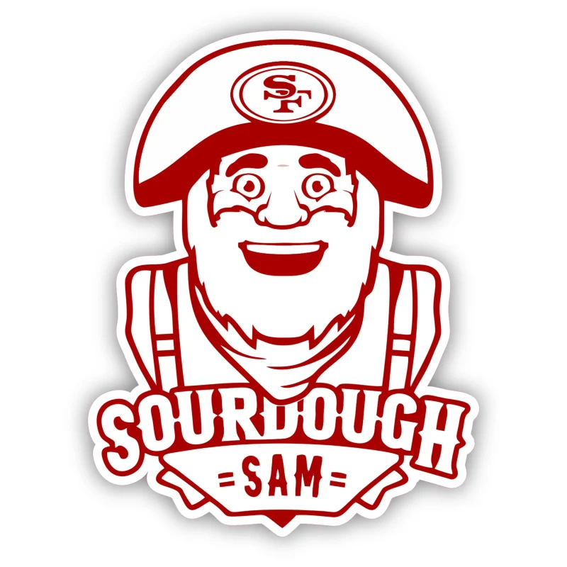 San Francisco 49ers - Red Sourdough Sam - Full Color Vinyl Sticker - Custom Size