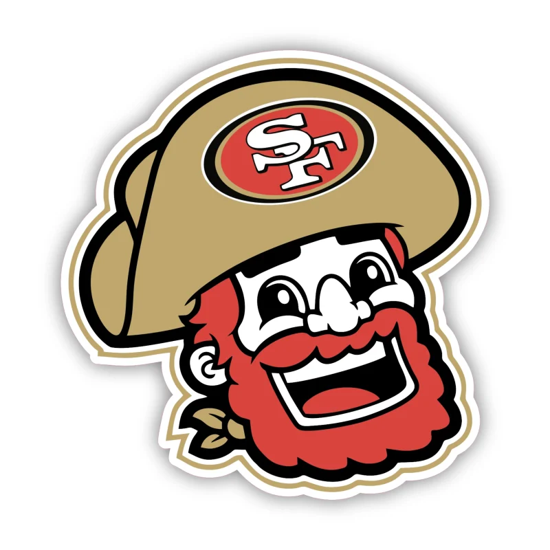 San Francisco 49ers - Sourdough Sam Head - Full Color Vinyl Sticker - Custom Size