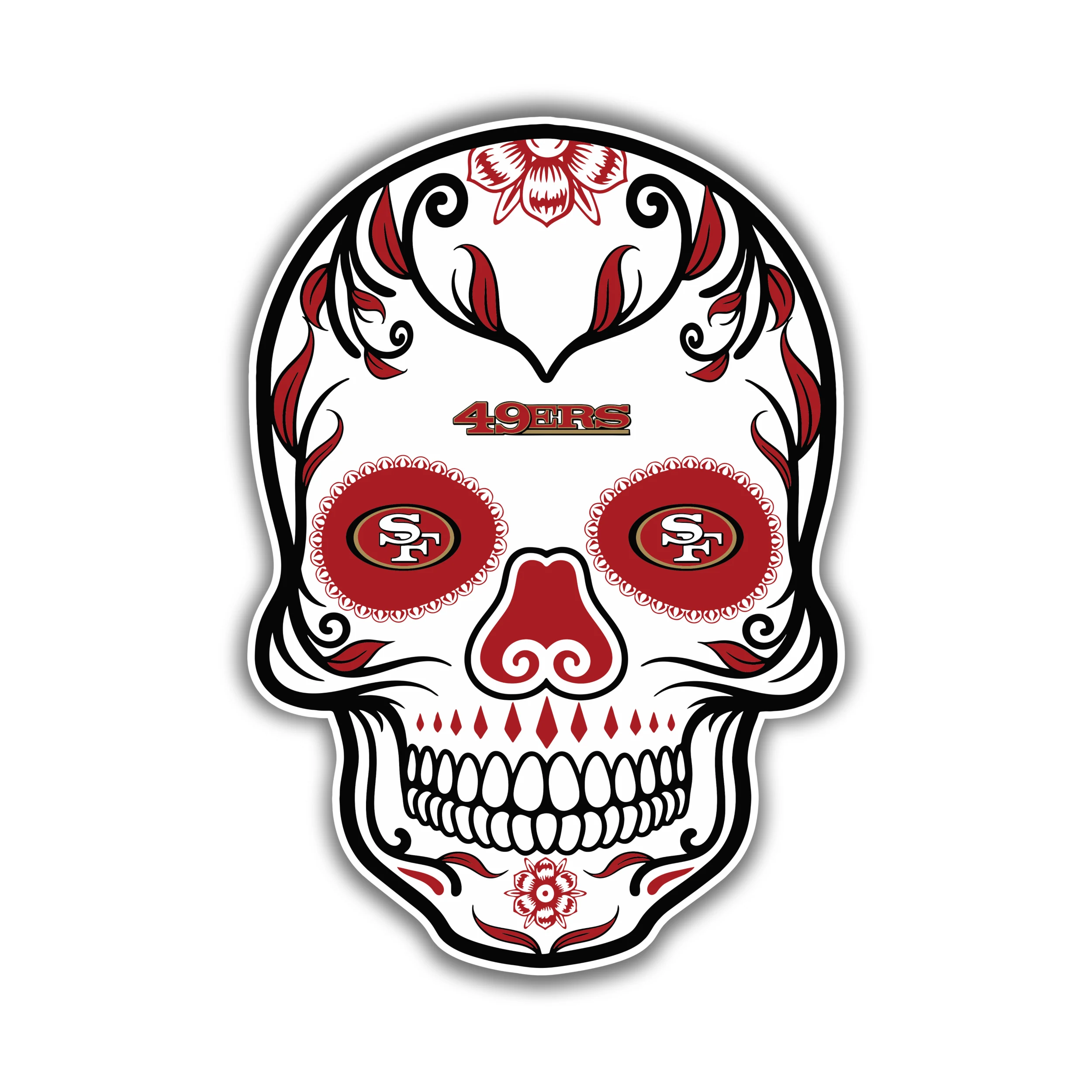 San Francisco 49ers - Sugar Skull - Iron On DTF Transfer - Custom Size