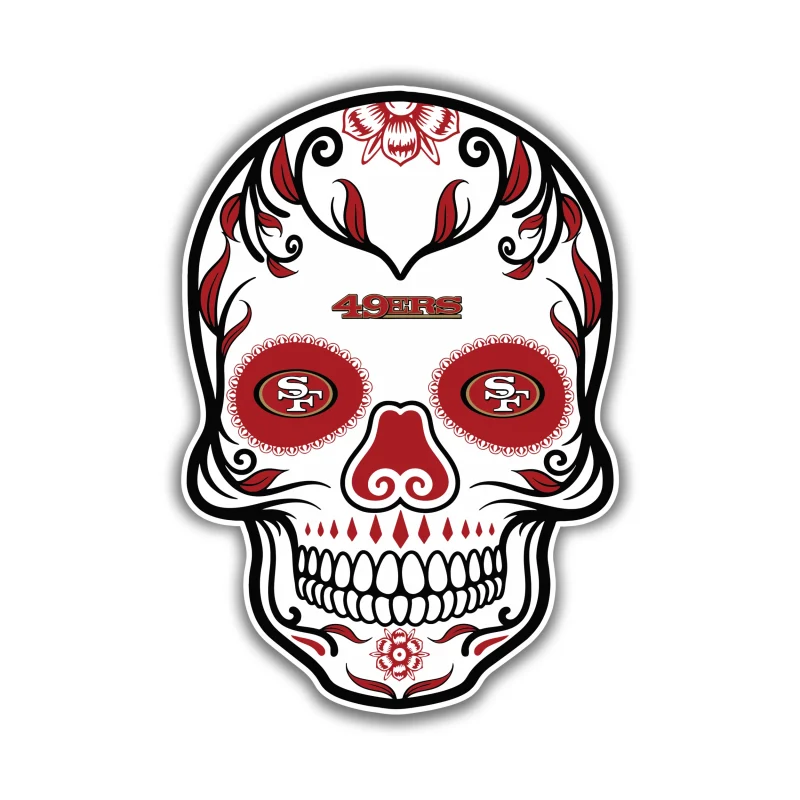 San Francisco 49ers - Sugar Skull - Temporary Tattoo
