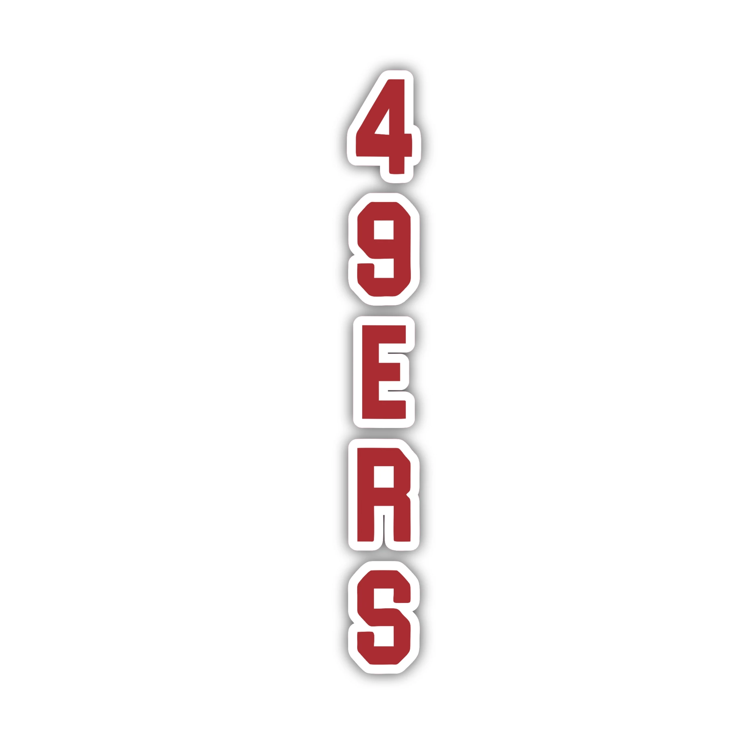 San Francisco 49ers - Vertical 49ers - Full Color Vinyl Sticker - Custom Size