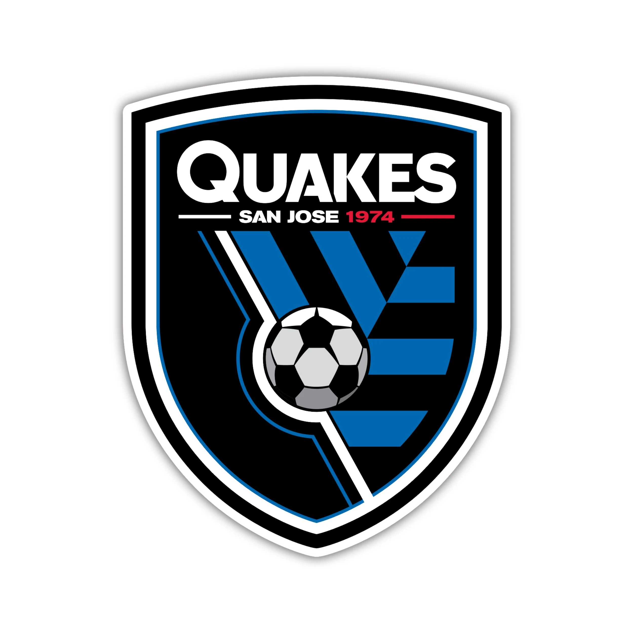 San Jose Earthquakes - Logo - Full Color Vinyl Sticker - Custom Size
