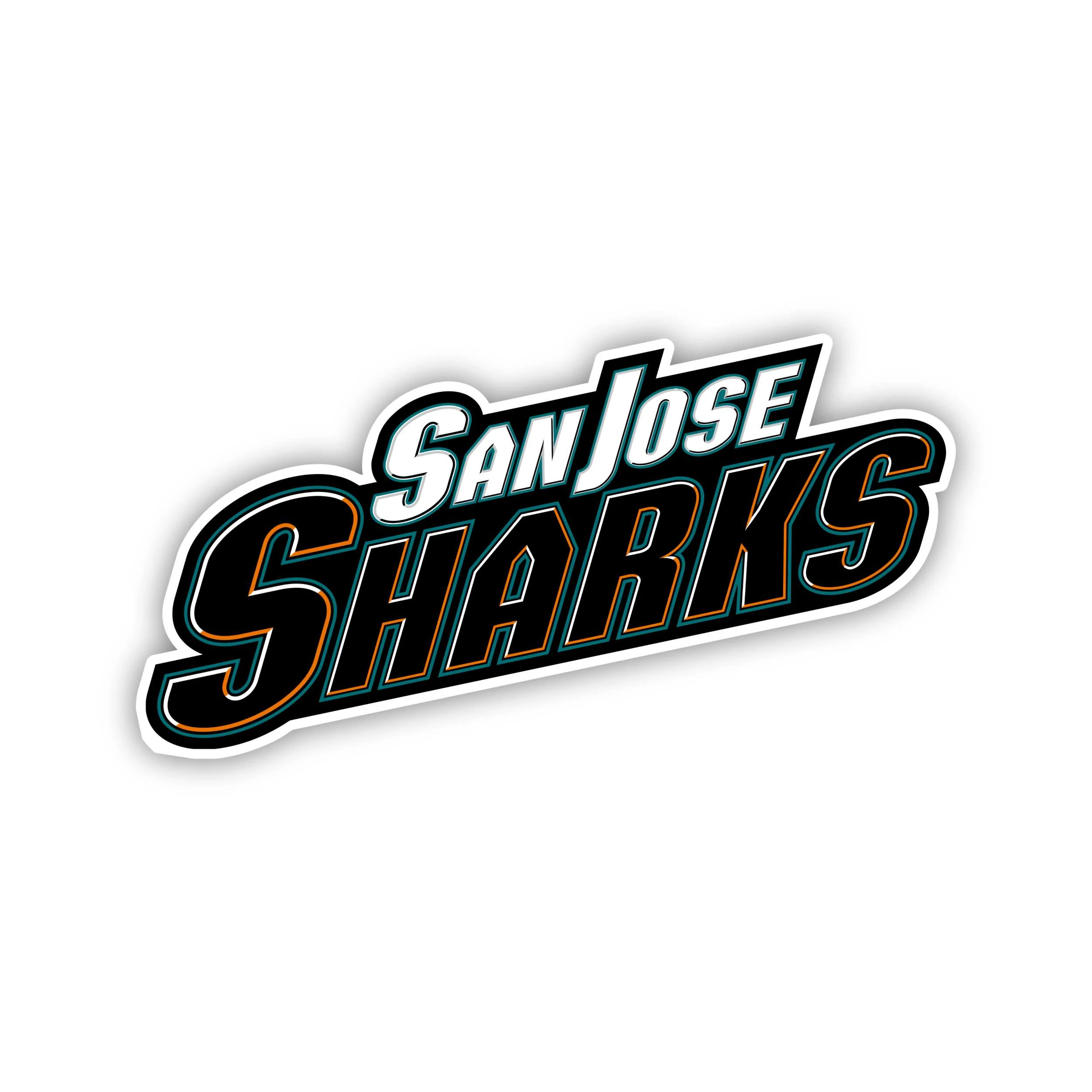San Jose Sharks - Name Slanted - Iron On DTF Transfer - Custom Size