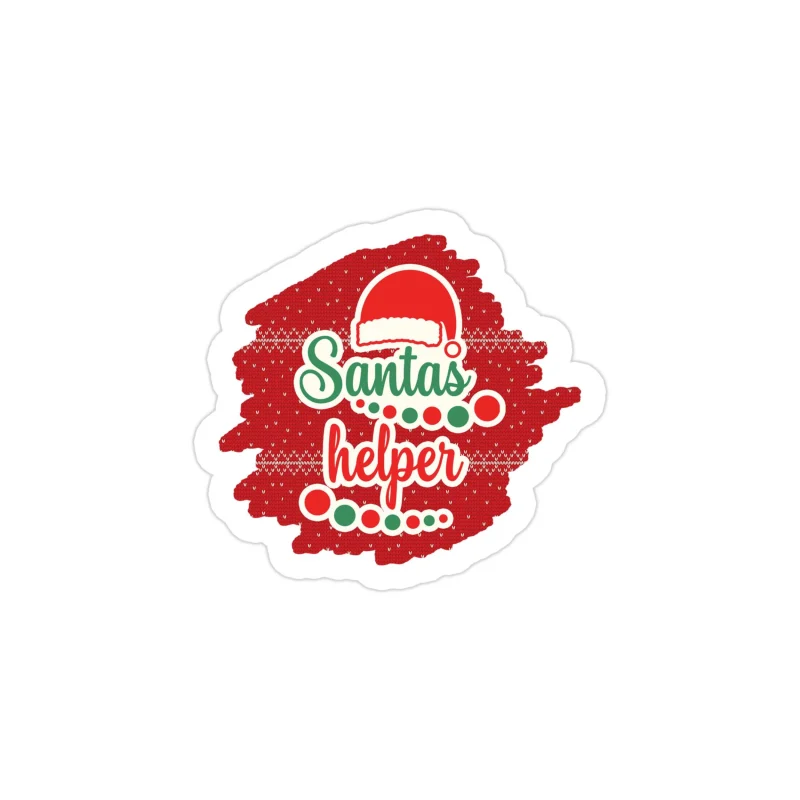 Santa's Helper Full Color Vinyl Sticker - Custom Size