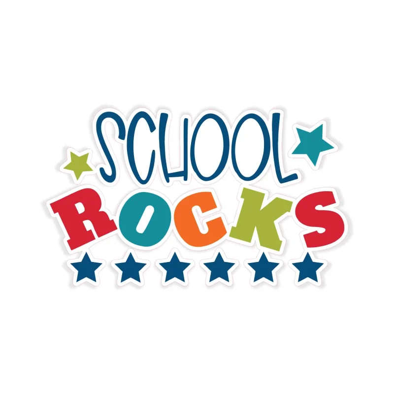 School Rocks - Full Color Vinyl Decal - Custom Size