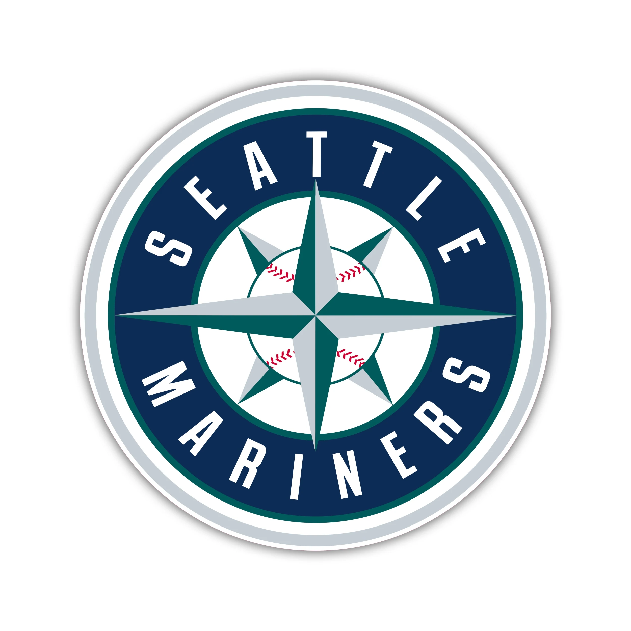 Seattle Mariners - Blue Circle - Full Color Vinyl Sticker - Custom Size