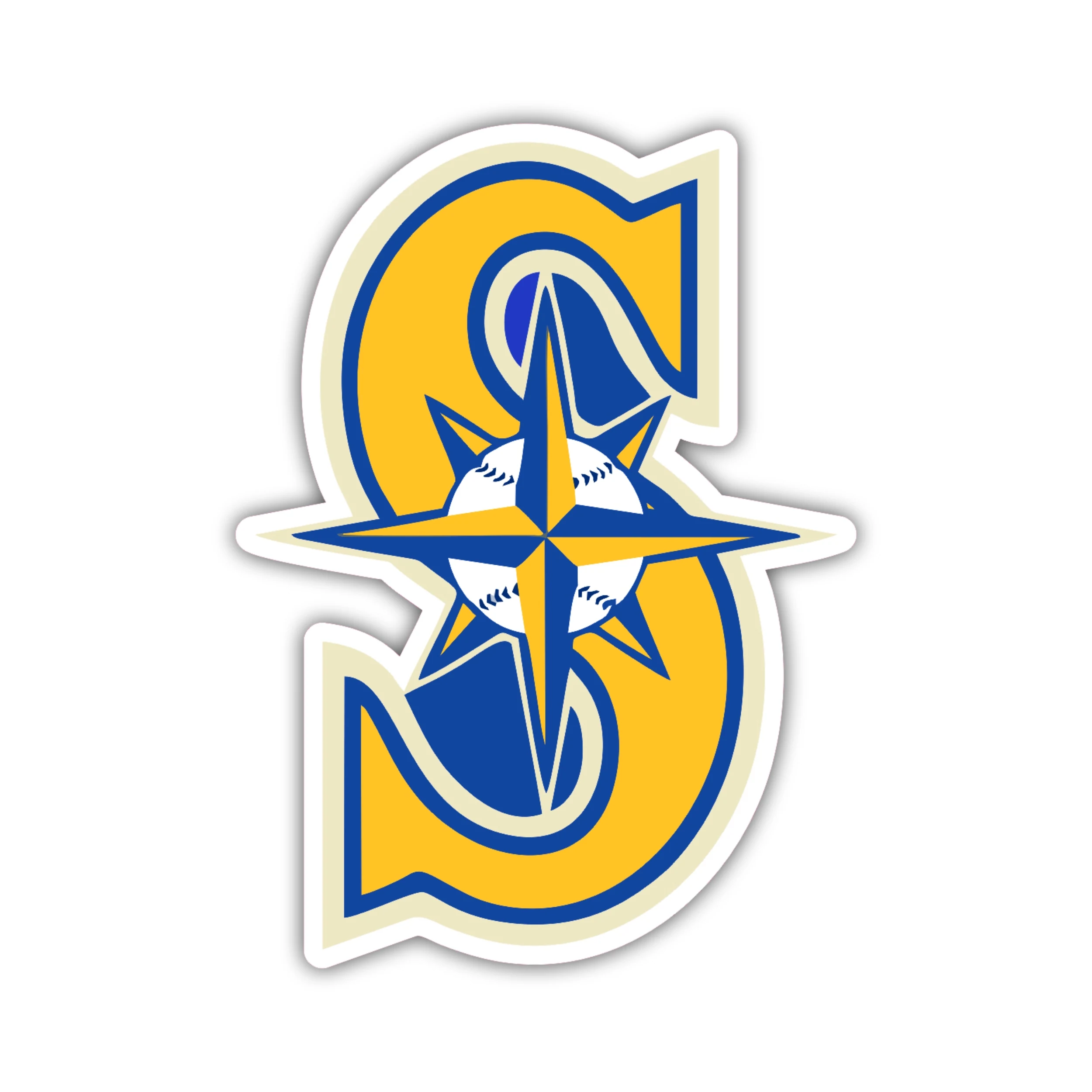 Seattle Mariners - Yellow S - Temporary Tattoo
