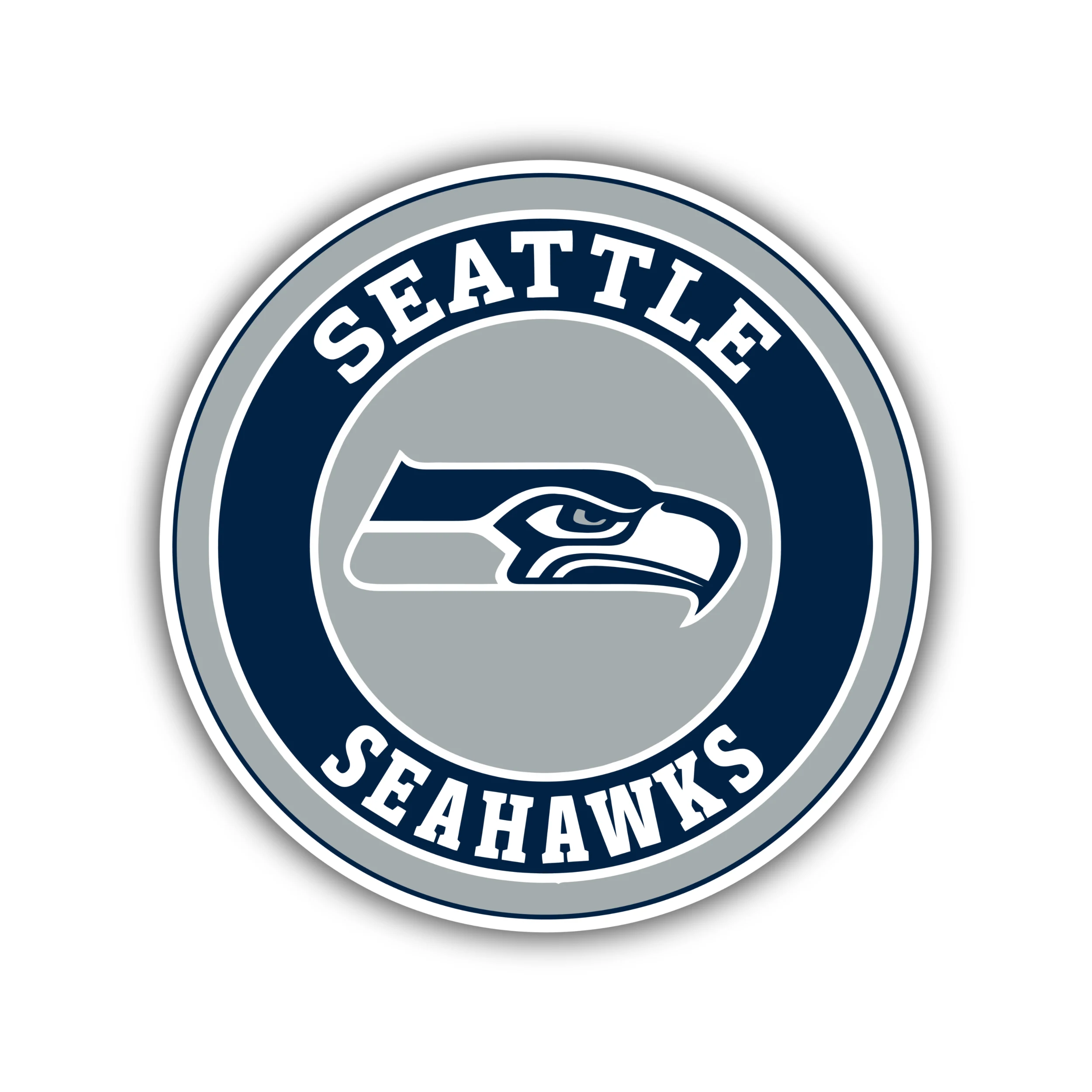 Seattle Seahawks Circle Full Color Vinyl Sticker - Custom Size