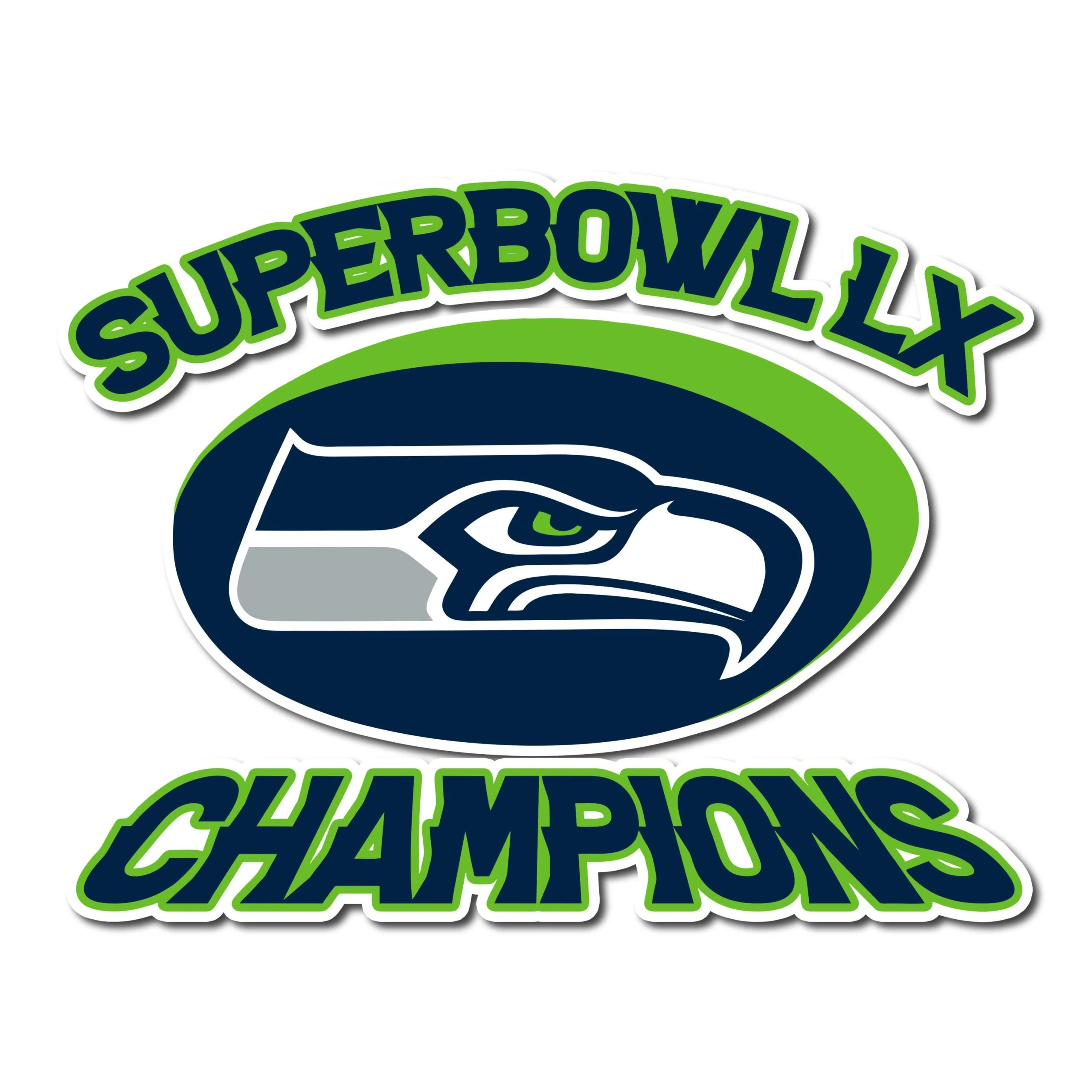 Seattle Seahawks Full Color Vinyl Sticker - Custom Size