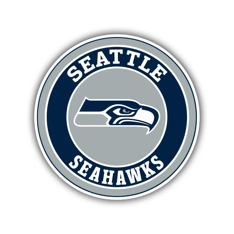 Seattle Seahawks - Gray and Blue Circle - Iron On DTF Transfer - Custom Size